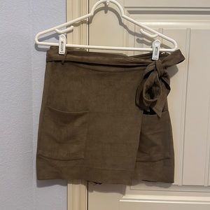 Tan Brown Suede Skort